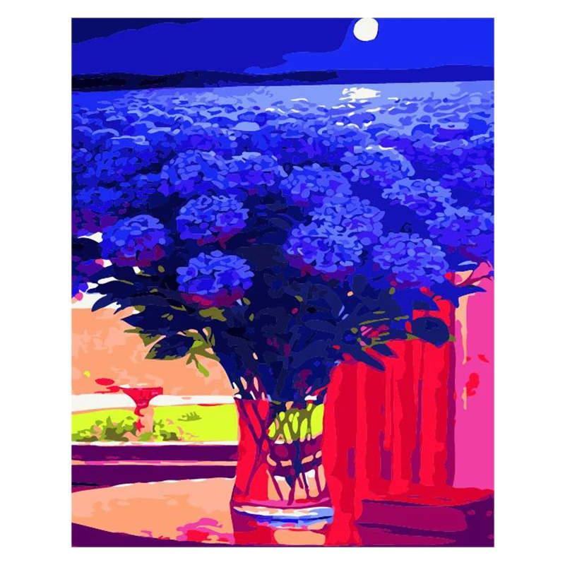 Цветок sea.40 x 50 см, картина по номерам, сделай сам, настенное искусство, украшение гостиной, пейзаж, фигура, животное, цветок, мультфильм