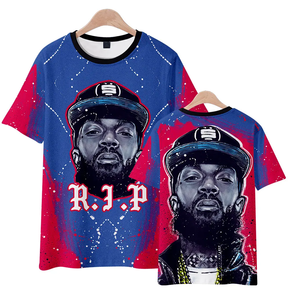 NIPSEY HUSSLE T Shirt Men Harajuku Streetwear Summer 3d Print T-shirt Mens Clothing Casual Oversized T Shirt Hip Hop Custom