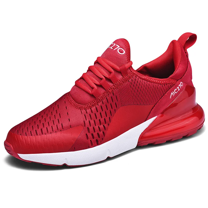 Hot Brand New Running Shoes For Men Air Cushion Mesh Breathable Wear-resistant Fitness Trainer Sport Shoes Male Sneakers - Цвет: red