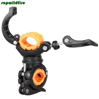 

Orange Torch Clip Mount Bicycle Front Light Bracket Flashlight Holder 360 Rotation Free Shipping #NO16