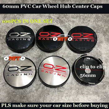 

100pcs Accessories Auto Rims wheels 60mm covers Blackground For OZ OZ Racing logo Badge label Car Emblem Wheel hub Caps