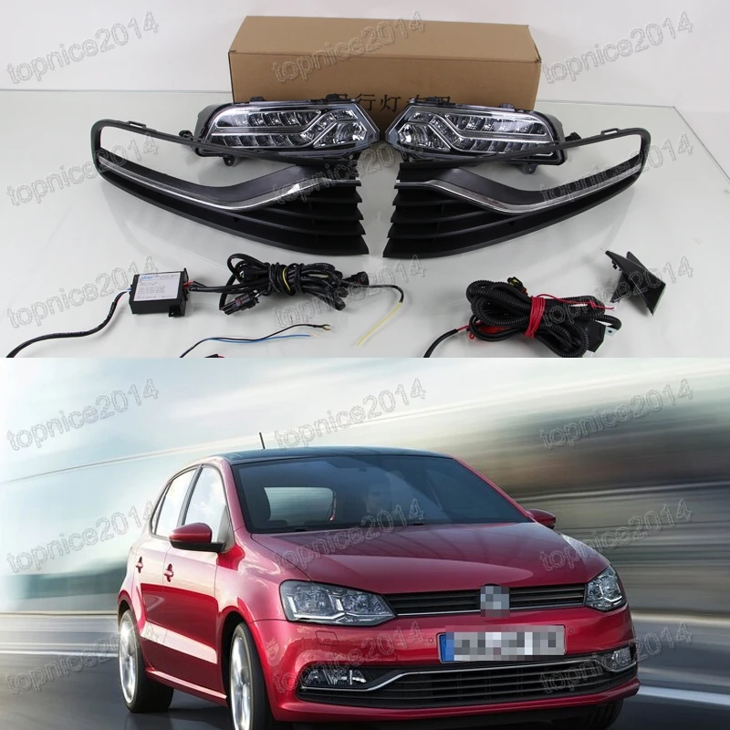 1 Set Car styling Super White LED DRL Daytime Running Lights with fog