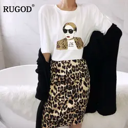RUGOD модная женская леопардовая юбка 2018 Новая Англия Стиль до середины икры империя талии плиссированная юбка для женщин Faldas Mujer Moda 2018