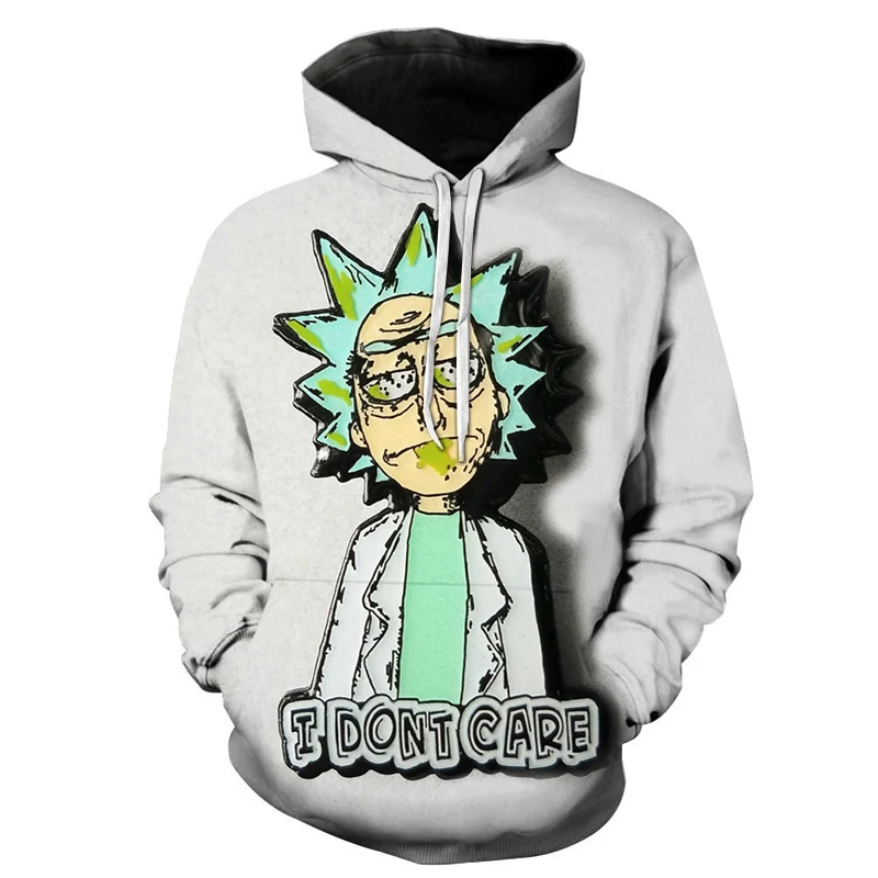 

2018 New Custom 3D Sweatshirts Hip Hop Men/Women Hat Funny Print Rick Morty Crazy Scientist Winter Loose Thin Hooded Hoody Tops