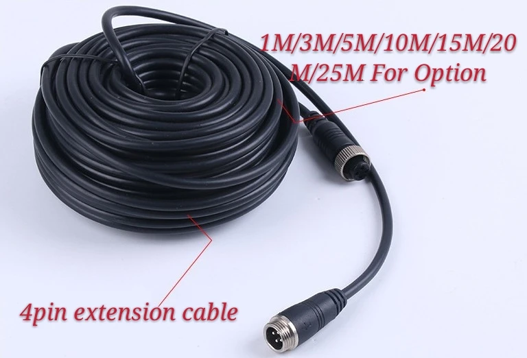 4Pin авиационный разъем Удлинительный кабель, 1 м/3 м/5 м/10 м/15 м/20 м видео и аудио кабель, профессиональная камера и Dvr удлинитель