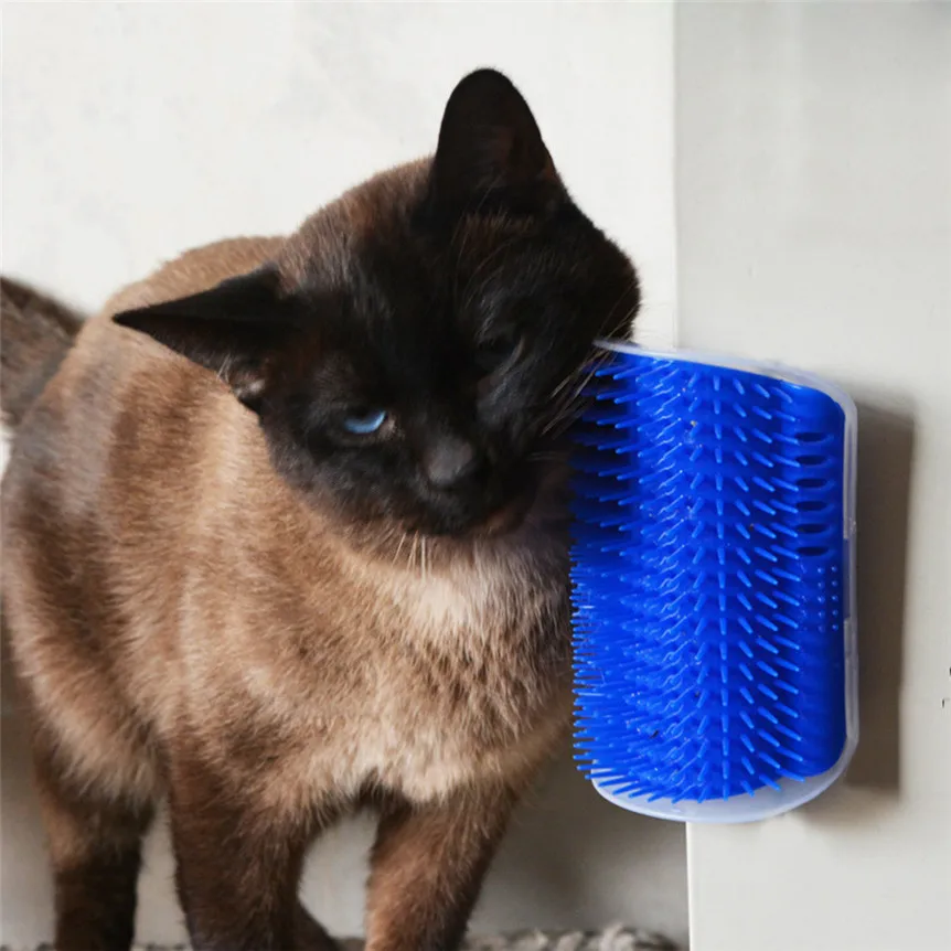 

Cat Grooming Tool Hair Removal Brush Comb for Dogs Cats Hair Shedding Trimming Device with catnip Wall Corner Massage Comb