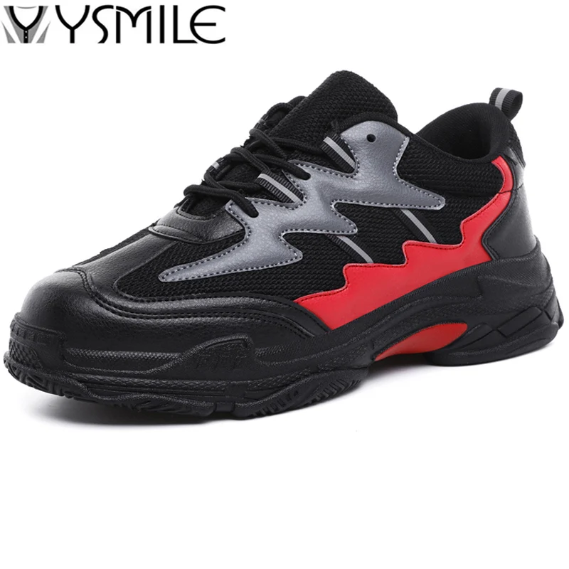 

Trend Thick Sole Breathable Leather Men Running Shoes Footwear Black Footwear Male Sport Shoes Outdoor Men Walking Shoes Zapatos