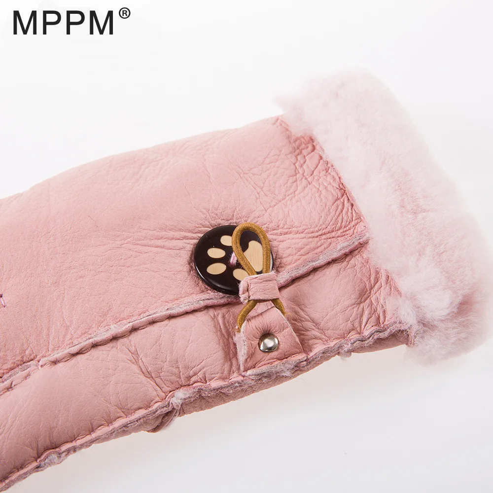 Перчатки из овчины MPPM kawaii теплые зимние перчатки натуральной с шерстяной