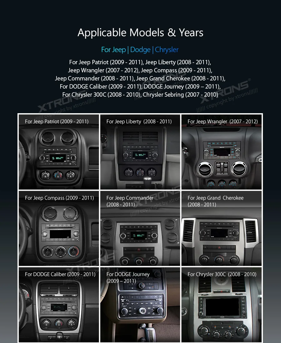 Clearance XTRONS 6.2" Android 8.1 Car Radio DVD Player RCA GPS Navigation for JEEP Commander Grand Cherokee DODGE Caliber Chrysler 2