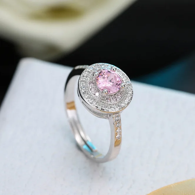Серебряное кольцо S925 пробы с открытым кольцом круговая вставка модные украшения