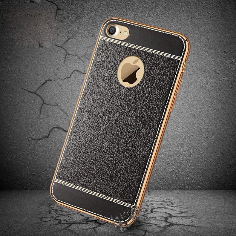 Litchi Pattern Soft Silicone Cases For Apple iPhone 8 7 6 S Plus X 10 5 5S SE Cover iPhone6 6S Protective Phone Case Coque |
