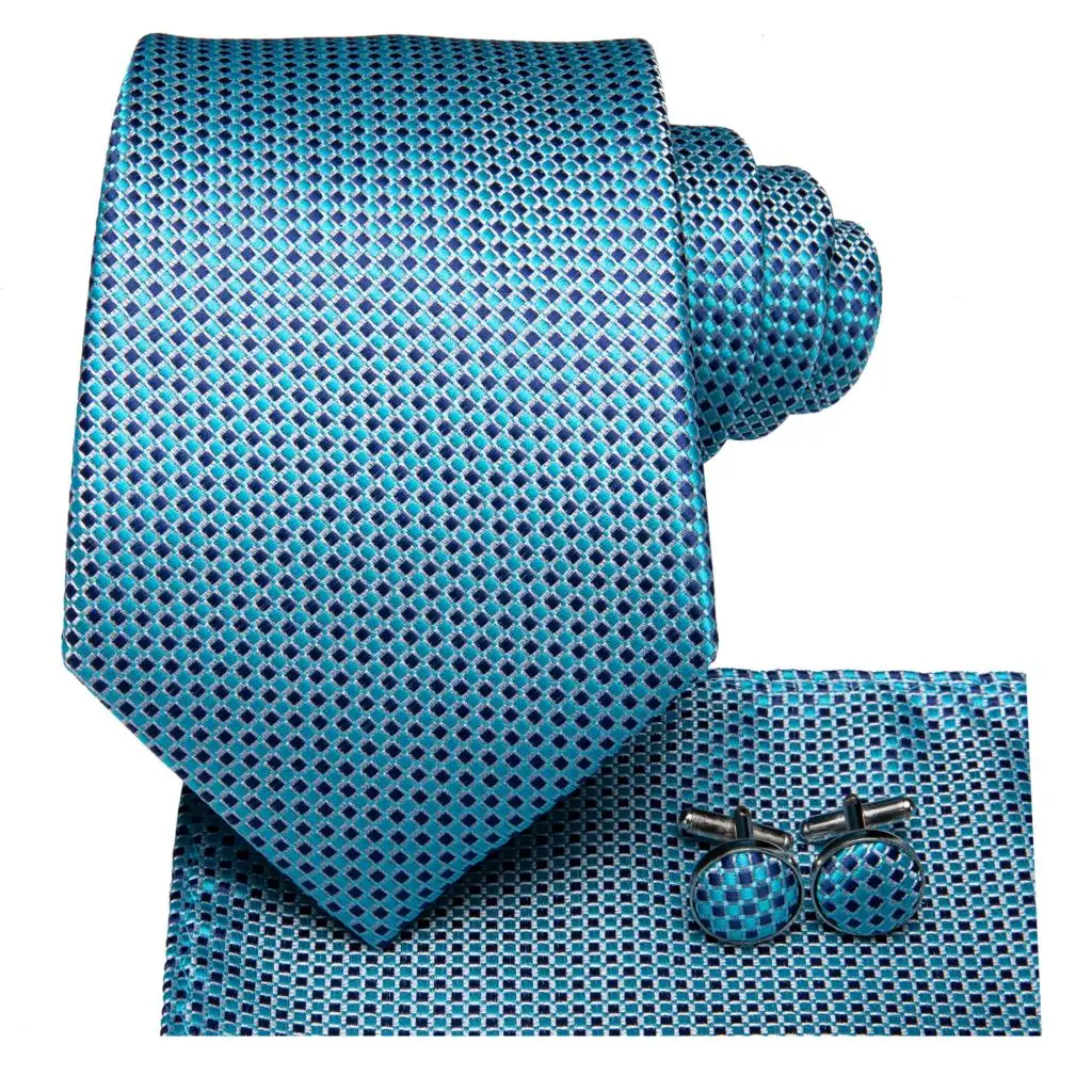 SN-3170 Hi-Tie небесно-синий галстук-бабочка Шелковый плетеный 8,5 см в ширину новые клетчатые модные галстуки для мужчин вечерние свадебные костюмы Галстук Набор Запонок