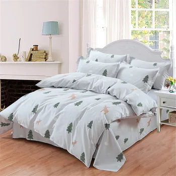 

Fashion cartoon green white Tree bedclothes Print 100% Cotton Kid Adult Bedding Sets Twin Full Queen king pillowcase Duvet Cover