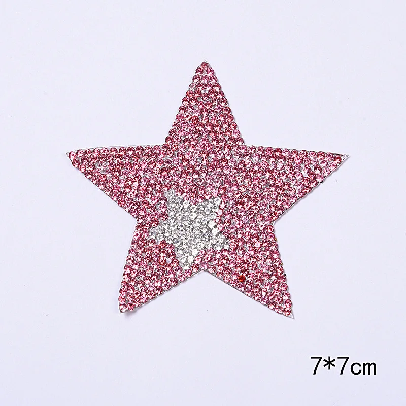 Rhinestone Star Iron on Patches Applique Adhesive Stick Heat Transfer for  Clothes Glitter Rhinestone Stickers Iron on/Sew on Stickers Bling Star