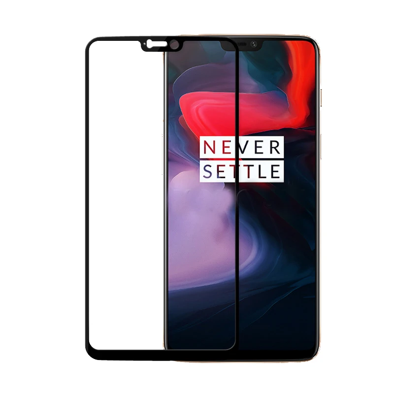 Oneplus 6, закаленное стекло, полноэкранная защитная пленка, закаленное стекло для One plus 6, защитное покрытие экрана, стекло, полный клей - Цвет: Черный