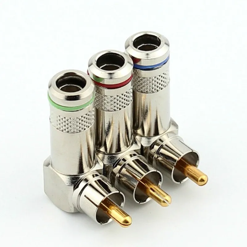 

10pcs RCA Connector Plug Wire Solder Type RCA AV 90 Degree Plug L Type Right Angle RCA Connector