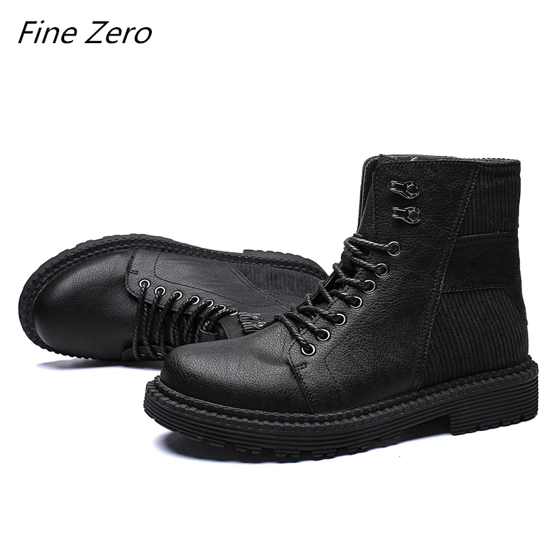 

New Brand High Quality British Men Boots Spring/Autumn Shoes Men Fashion Lace-up Boots PU Leather Male Botas Casual Ankle Shoes