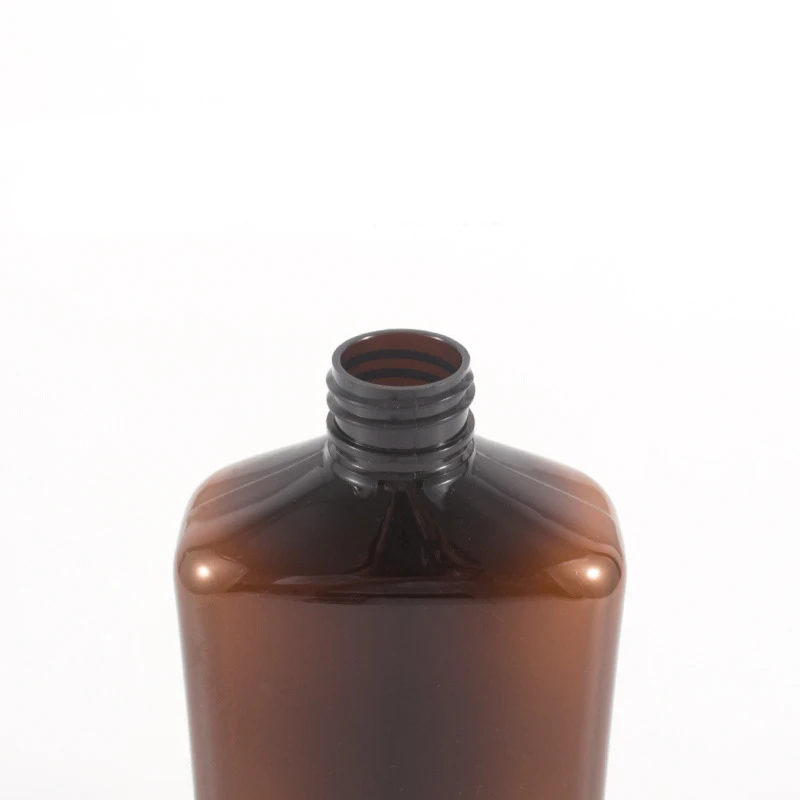 1pcs 500ml brown flat bottle with pointed lid Lotion Large capacity bottle Empty bottle of cosmetics Sub-bottle wholesale BQ133