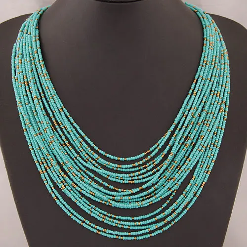 

Collier Femme for 2018 Fashion Boho Necklace Women Jewelry Beads Multi-layer Choker Statement Necklaces & Pendants bijoux collar