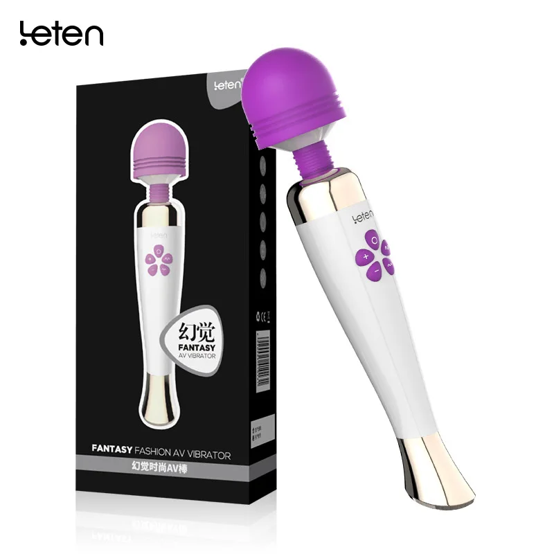  Leten 5 modos de vibraciones y 6 modos de pulso USB recargable Magic vibrador AV Wand Lightning cab