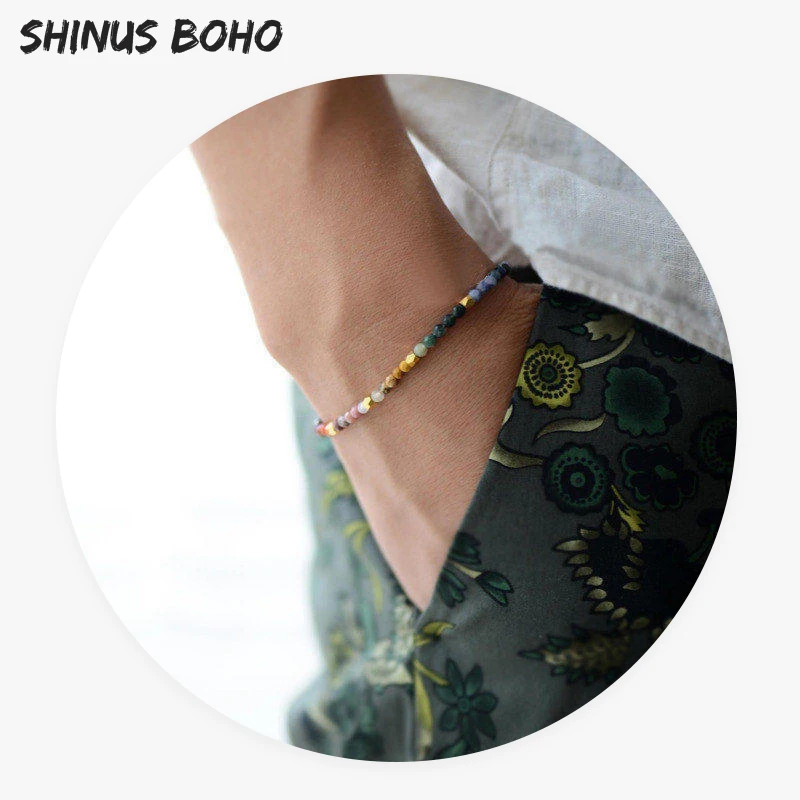 Женский и мужской браслет SHINUSBOHO модный из чакры с гранеными полудрагоценными