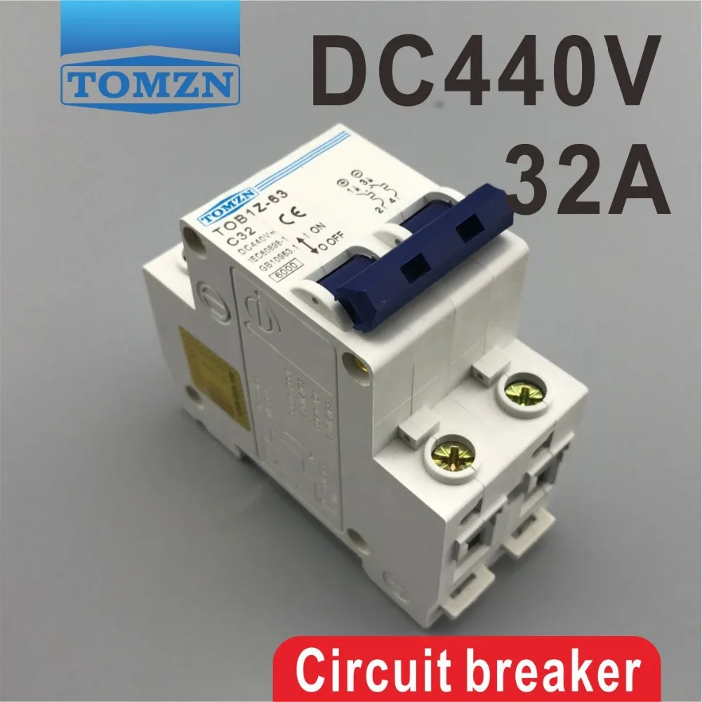 

2P 32A DC 440V Circuit breaker MCB C curve