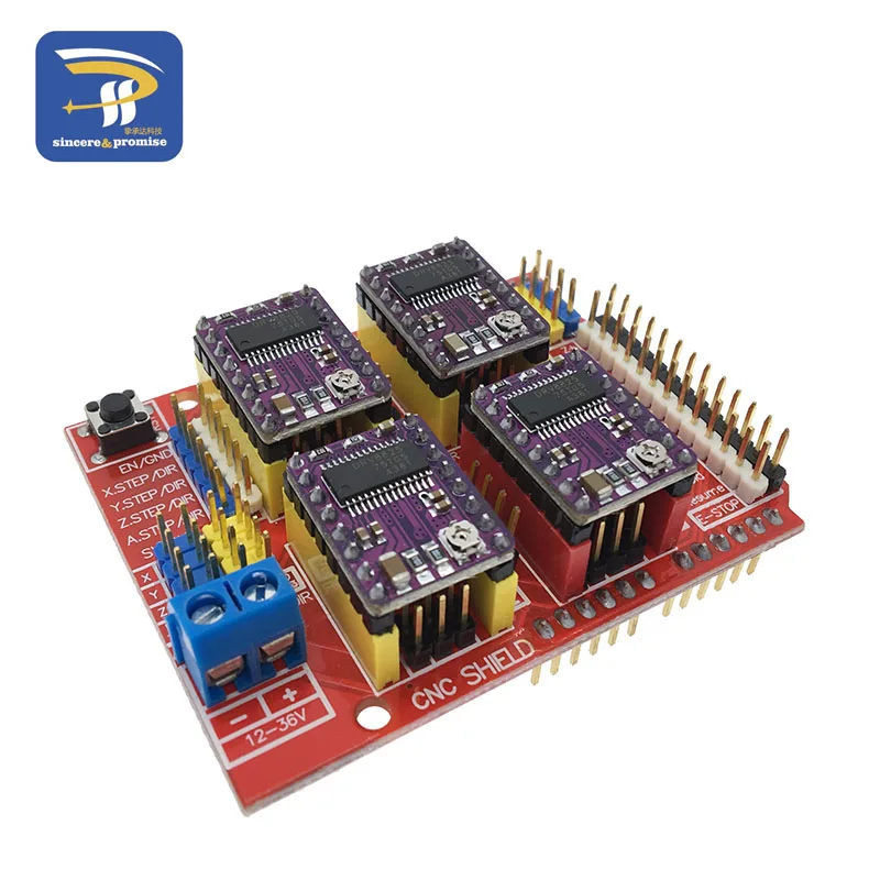 CNC щит V3 гравировальный станок 3D Printe+ 4 шт. A4988/DRV8825/AT2100 Плата расширения драйвера для Arduino UNO R3