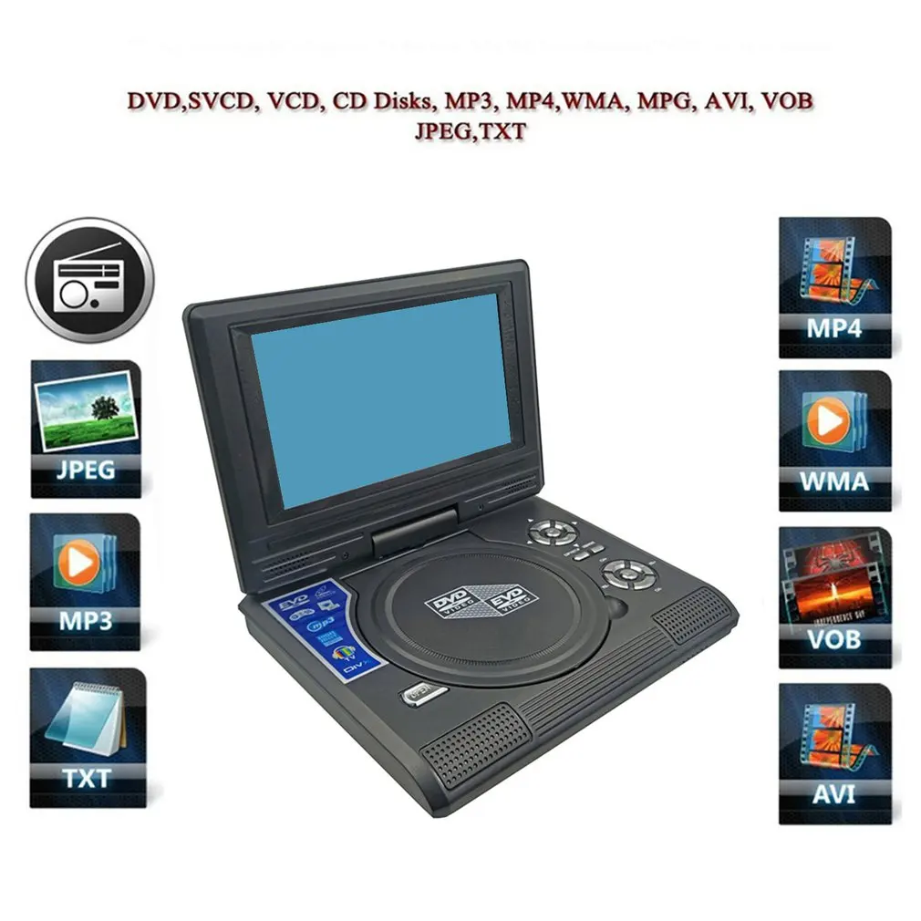 Мультифункциональный 7,8 дюймов HD ТВ Портативный dvd-плеер HD портативный CD ТВ плеер мультимедийный плеер LMD750