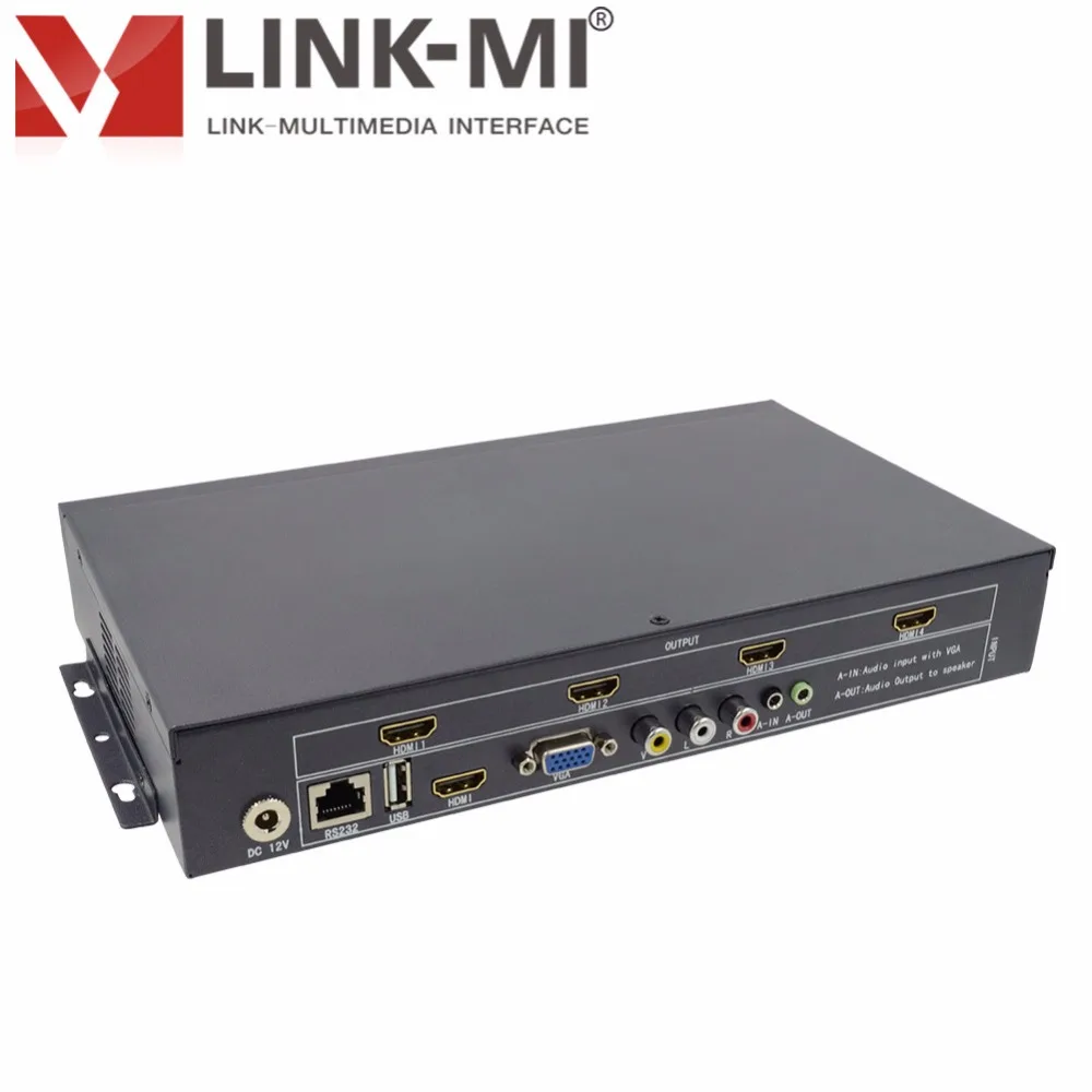 LINK-MI LM-tv 04 2x2 видео настенный контроллер USB/HDMI/VGA/AV ТВ процессор 4 ТВ показывает экран Сращивание для светодиодный/ЖК-дисплей