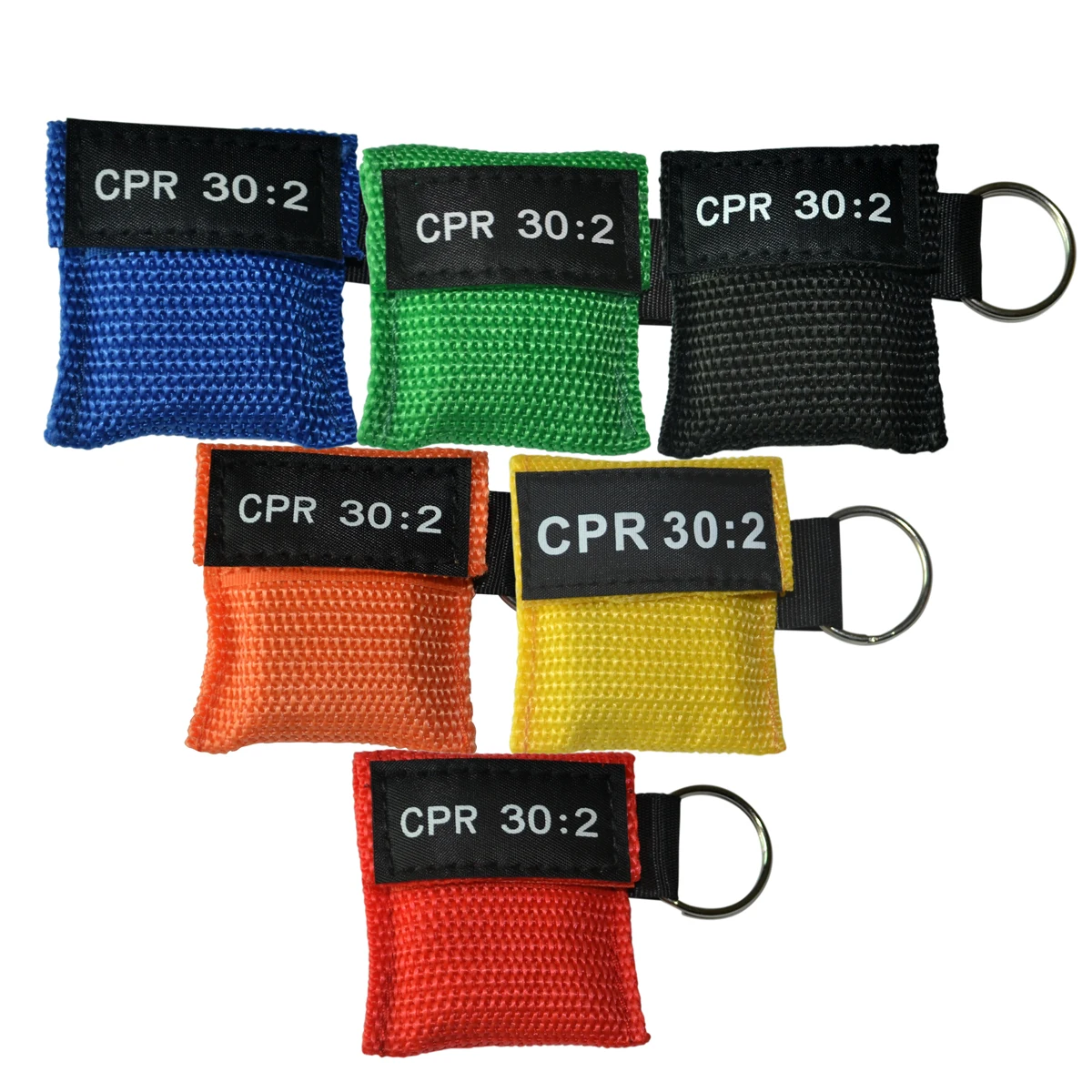 100pcs New CPR Resuscitator Mask 30:2 CPR Keychain Disposable Emergency Skill Training Face Shield For Health Care Tools 6Colors
