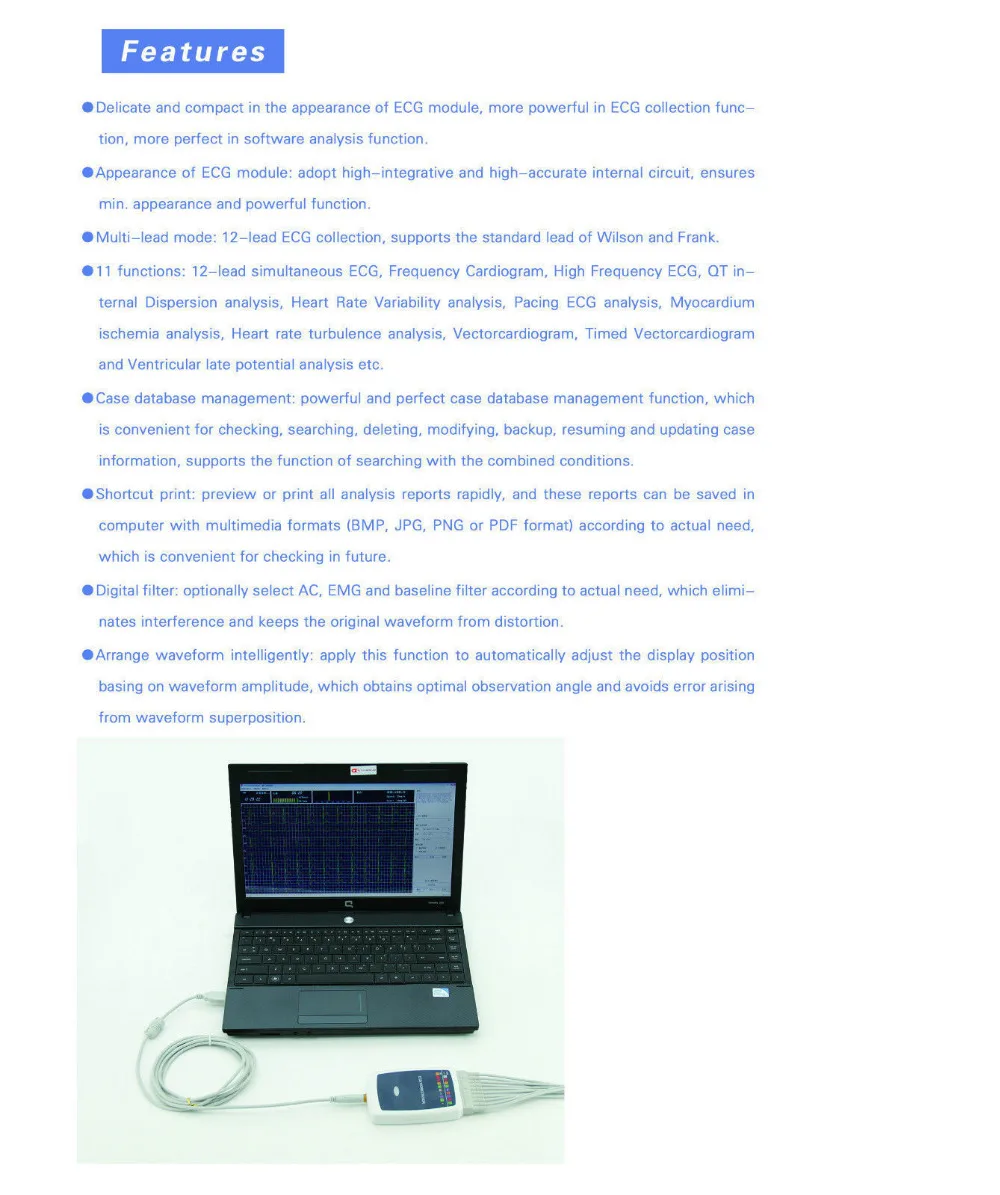 CONTEC8000G Многофункциональный ПК ECG/EKG рабочая станция система 12 свинец отдыха ECG