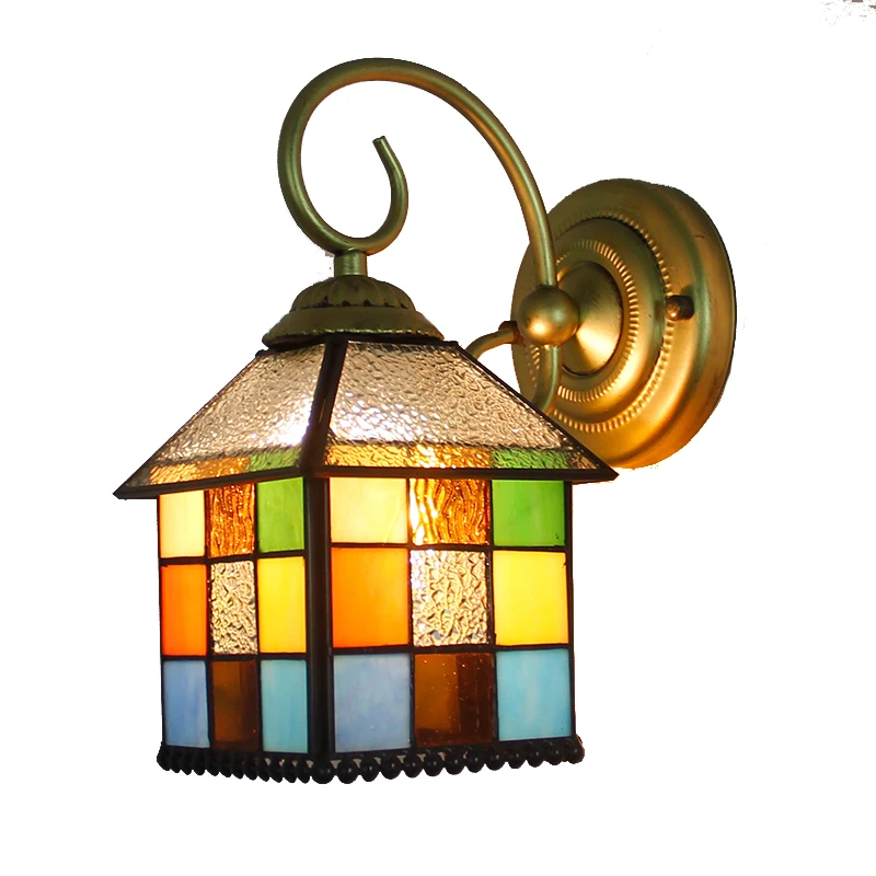  Mediterranean Mosaic Style LED Indoor Wall Light for Home Lighting Stained Glass Sconce Bathroom Mi - 32965766399