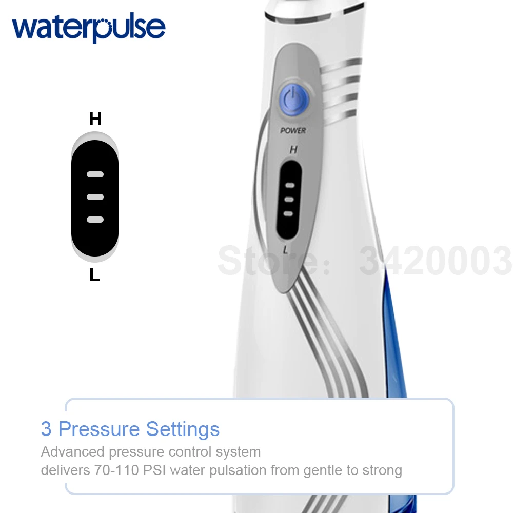 Waterpulse V400P with Free Bag Portable Oral Irrigator Dental Water Flosser Irrigation 240ml Oral Irrigator 4 Tips Dental Floss