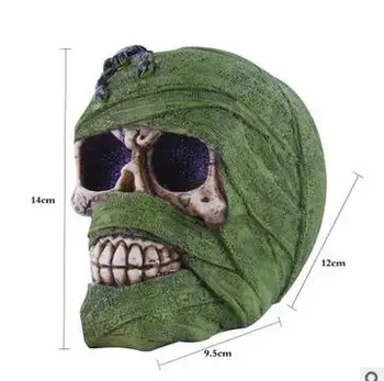 

Resin Skull the USA soldier wounded plate Halloween Modern personal household skull head bone furnishings culpture statue