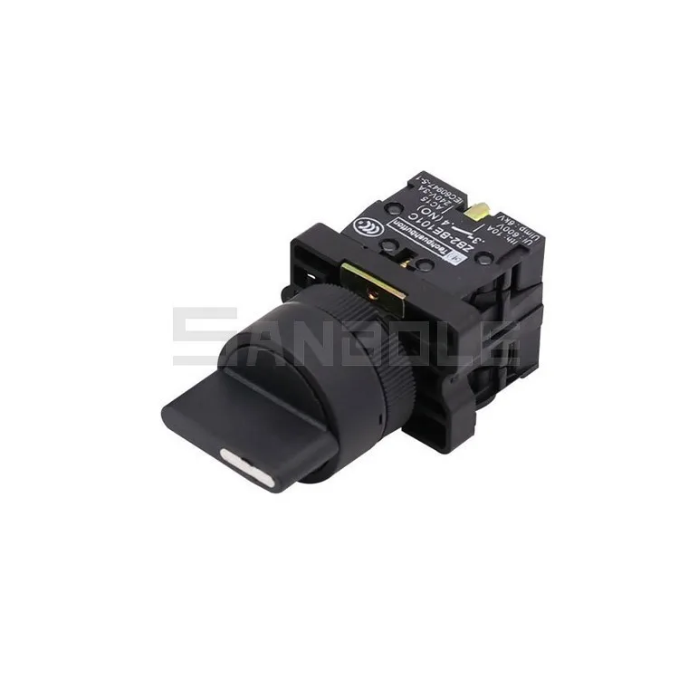 Fixing Collar 2 Normally Open Contact SHAMROCK CONTROLS RCB2-BD33 Selector Switch Assembly 3 Position Stay Put Type Operating Head Black C/&S Electric