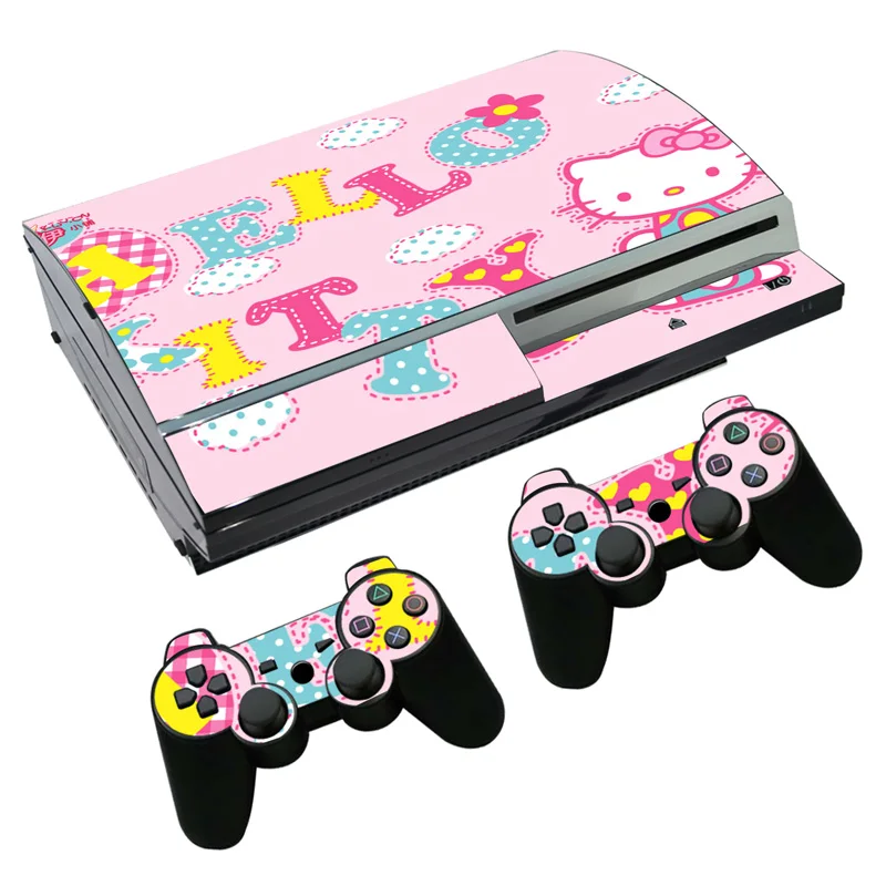 Рисунок «Hello Kitty» кожи Стикеры наклейка для PS3 жира Игровые приставки 3 консоли и контроллеры для PS3 наклеиваемые скины виниловая пленка