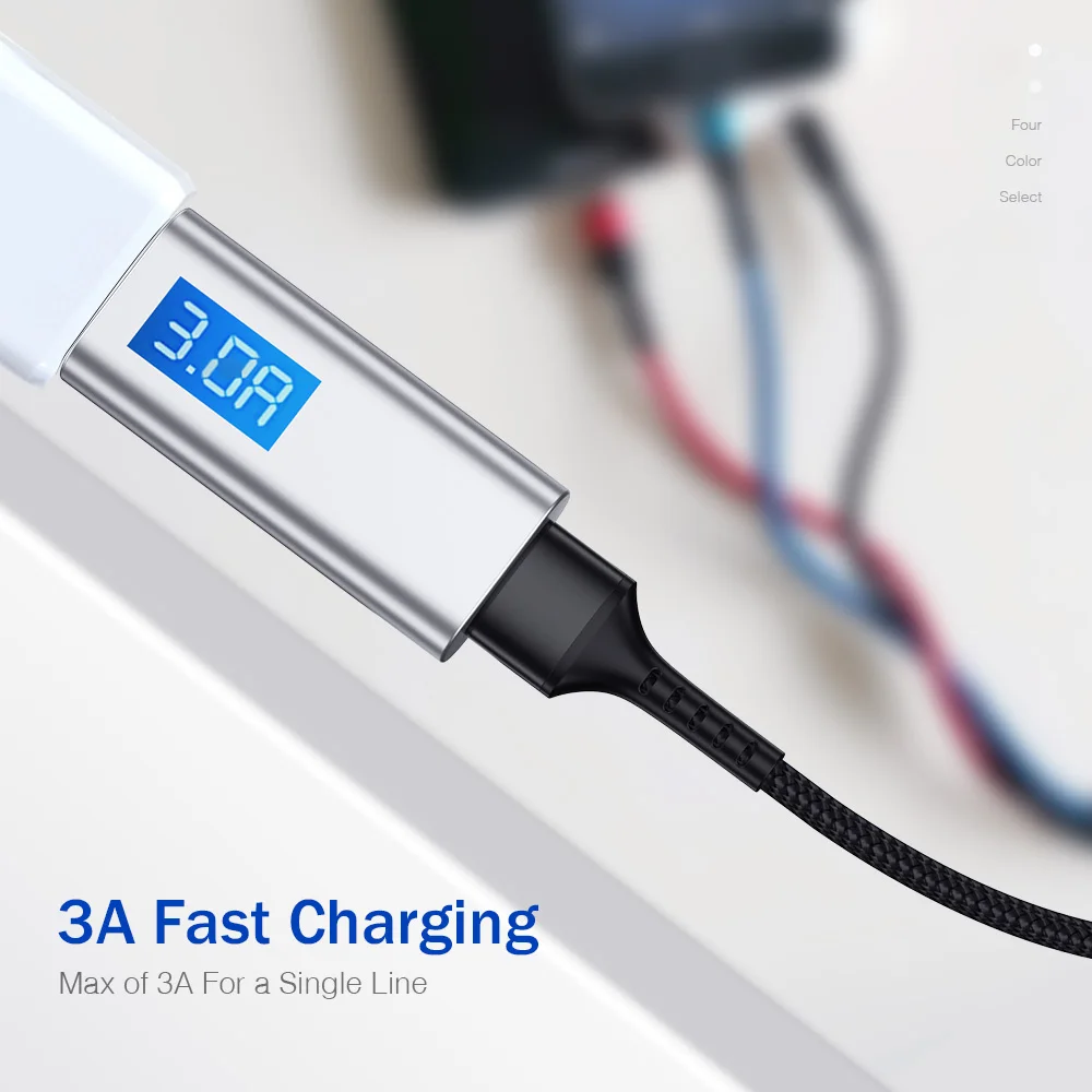 ROCK 3 в 1 USB кабель 3A для Мобильный телефон Micro Type C зарядный iPhone XR XS Max X Huawei быстрой