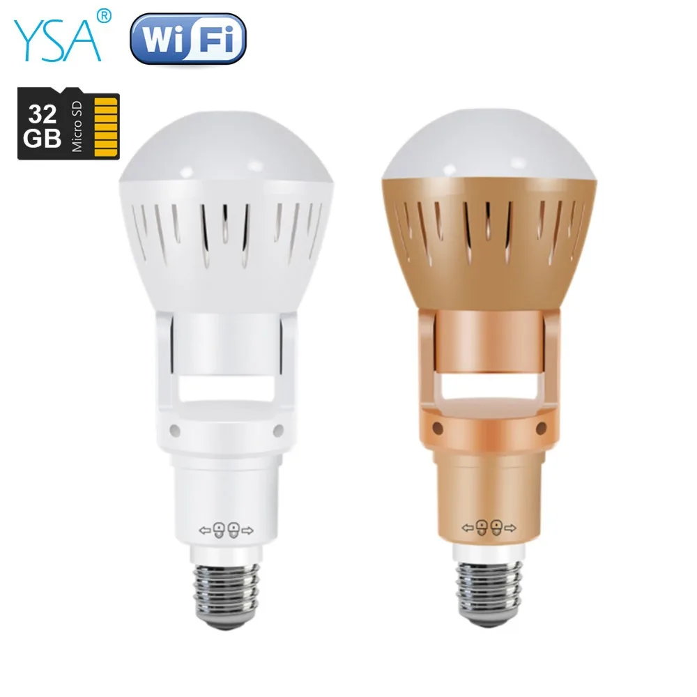

YSA Bulb Mini Wireless IP Lamp Camera Wi-fi 960P 360 Degree FishEye Lens Panoramic Home Security CCTV Night Vision Camera V380