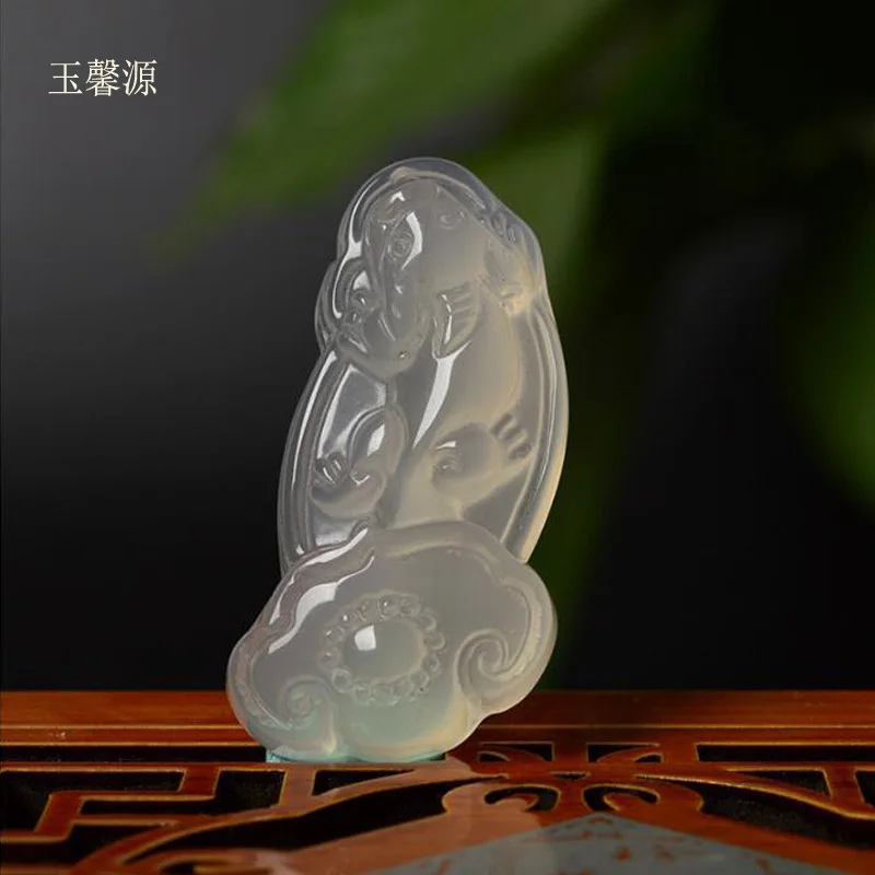 

yu xin yuan Pure natural jade medullary ruyi and jade pendant