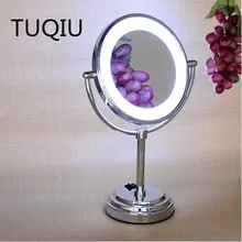 Tuqiu косметическое зеркало 8 дюймов Латунь 3X/1X двойное настольное увеличительное зеркало Led зеркало складное зеркало для макияжа туалетное зеркало