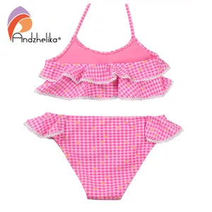 Andzhelika Children's Swimwear Cute Heart Bikini Girls Summer Swimsuit Beach Kids Swimwear Child Sports Bathing Suit