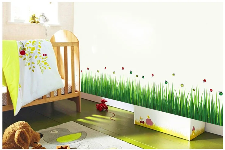 Fresh Grass Wall Border Stickers Waterproof Green Plants Vinyl Decals Wallpaper Family Bedroom Bathroom Nursery Tile Decoration Fresh Grass Wall Border Stickers Waterproof Green Plants Vinyl Decals Wallpaper Family Bedroom Bathroom Nursery Tile Decoration