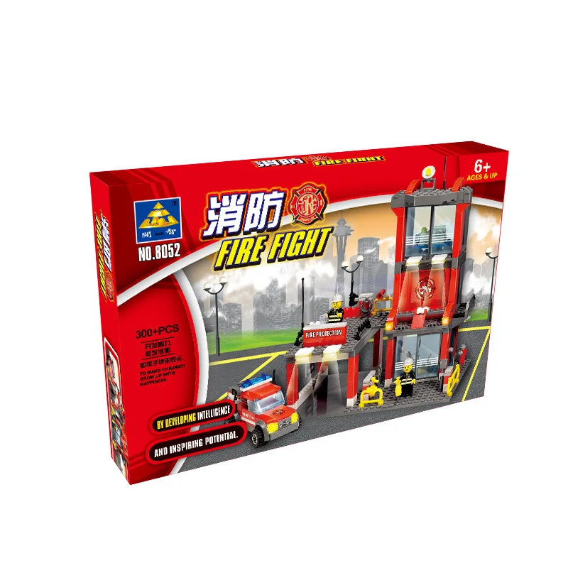 8052 300pcs Fire Rescue Constructor Model Kit Blocks Compatible LEGO Bricks Toys for Boys Girls Children Modeling 8052 300pcs Fire Rescue Constructor Model Kit Blocks Compatible LEGO Bricks Toys for Boys Girls Children Modeling