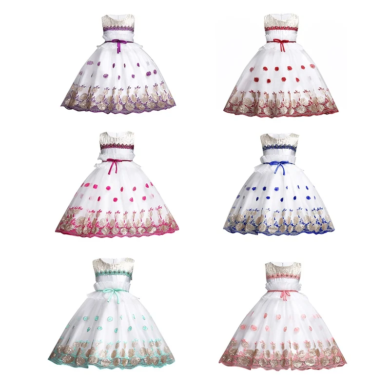 

2-14Y Summer New Girls Dress Ball Gowns Kids Dresses Children Wedding Party Princess Girl Clothes Birthday Dress