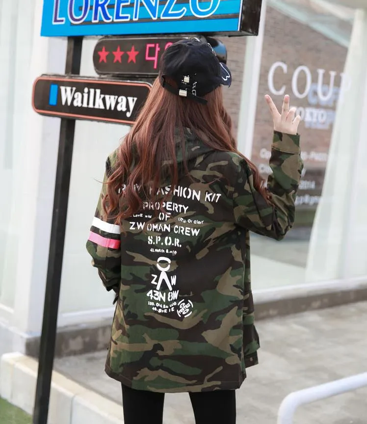 Jacket Women 2019 New Arrival Female Army Green Printed Camouflage Jacket Chaquetas Mujer Fall Jackets For Women Coat gx657 Jacket Women 2019 New Arrival Female Army Green Printed Camouflage Jacket Chaquetas Mujer Fall Jackets For Women Coat gx657