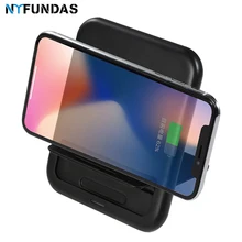 NYFundas 2in1 10 Вт Беспроводное зарядное устройство для samsung galaxy s9 s8 plus note 9 apple iphone XS MAX XR подставка для быстрой зарядки с покрытием из зарядное устройство Подставка
