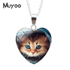 2022 nuevo encantador lindo gatito bebé gatos dulce patrones colgantes de corazón lindo gatitos de cadenas de moda NecklaceHZ3 ► Foto 3/6