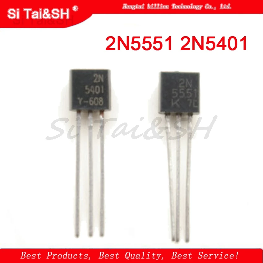 100PCS 2N5551 2N5401 5551 5401 TO 92 (50PCS* 2N5401+50PCS* 2N5551 ...