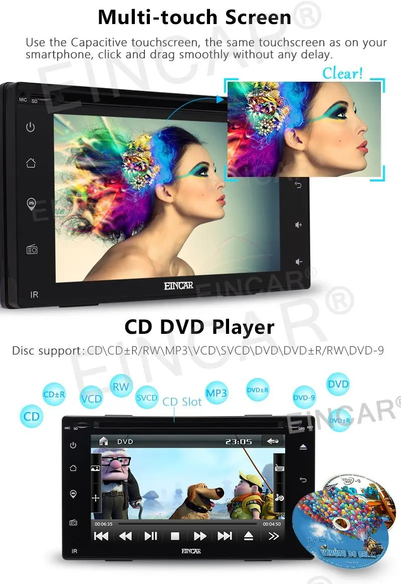 Cheap Double Din Capacitive screen Double two 2 Din Car Audio GPS Navigation+Automotive PC Head Unit Stereo Car GPS radio DVD Player 3