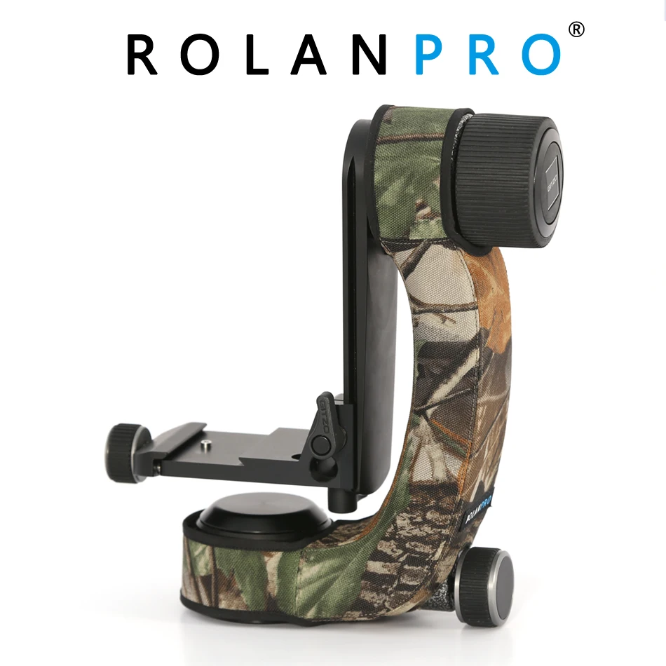 ROLANPRO Personality Tripod Head Camouflage Sleeve Protective Case For Gitzo GHFG1 Gimbal Head Telephoto Bird Shooting Protector